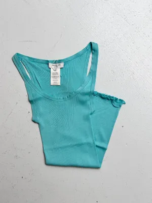 ROSEMUNDE SCOOP NECK SILK SINGLET | Aqua Paradise