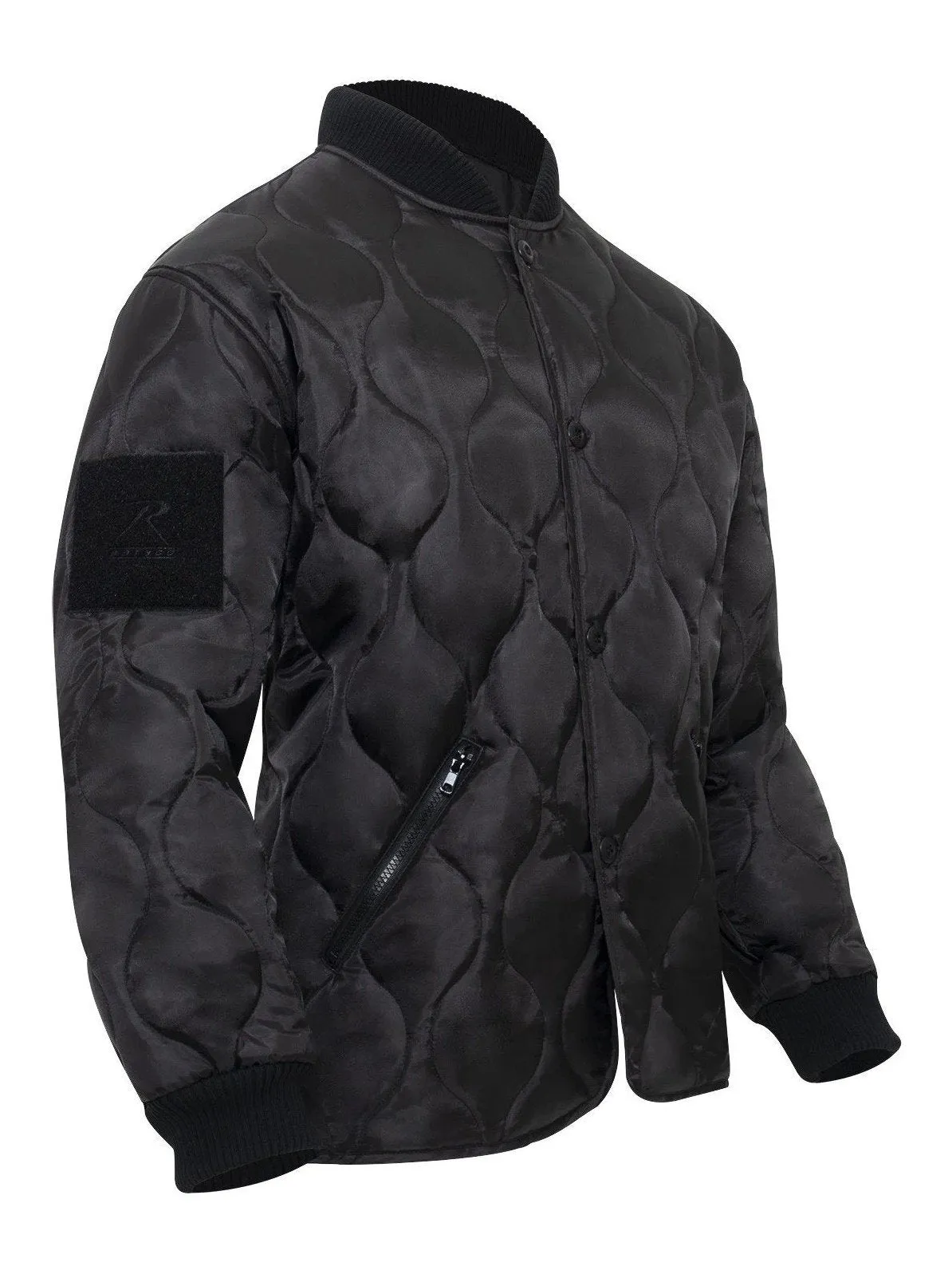 Rothco Men's Quilted Woobie Jacket Black 10424