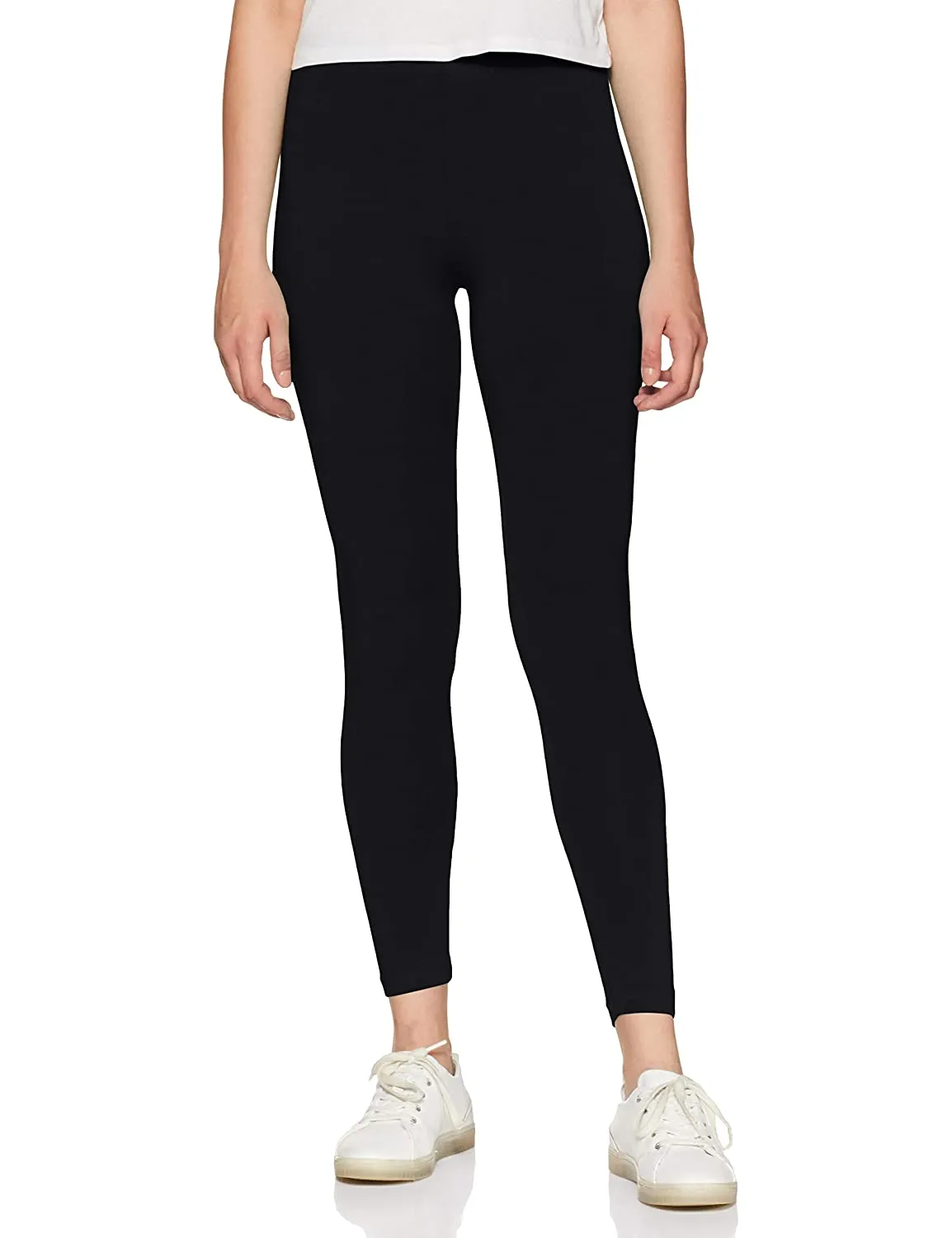 Rupa Softline Black Cotton Leggings for Woman