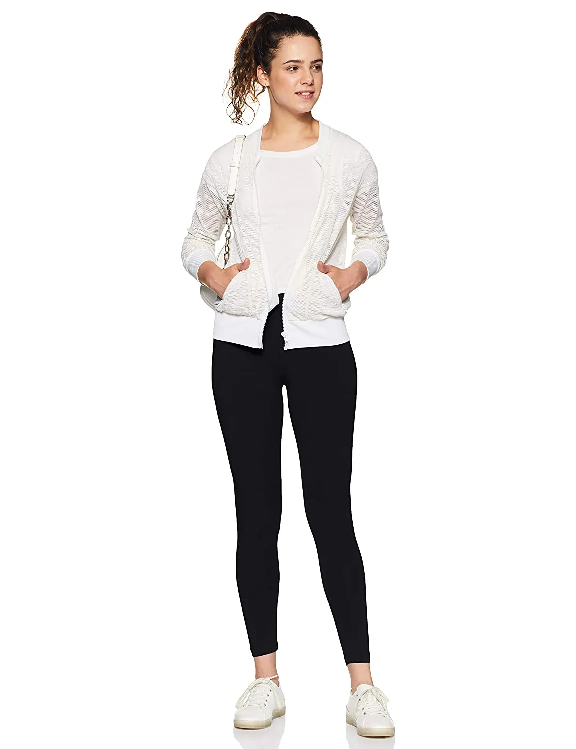 Rupa Softline Black Cotton Leggings for Woman