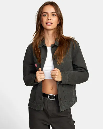 RVCA Stella Chore Jacket - Faded Black