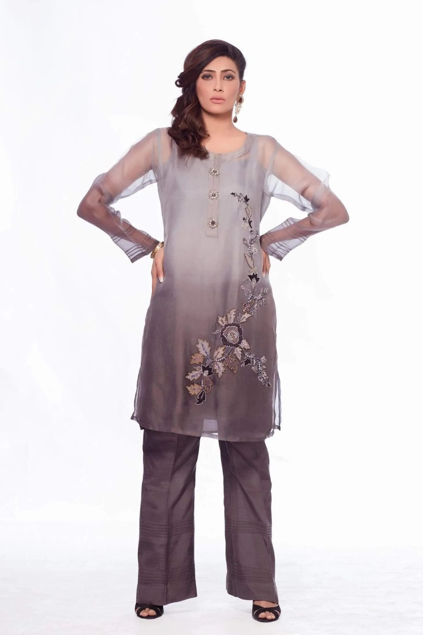 Sadia Aamir - Charcoal Dusky - Embroidered - 1 Piece