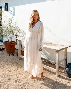 Salty Kisses Ivory Tiered Maxi Dress