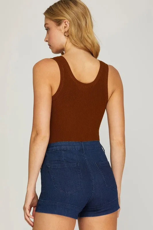 Sandy Sleeveless Sweater Bodysuit