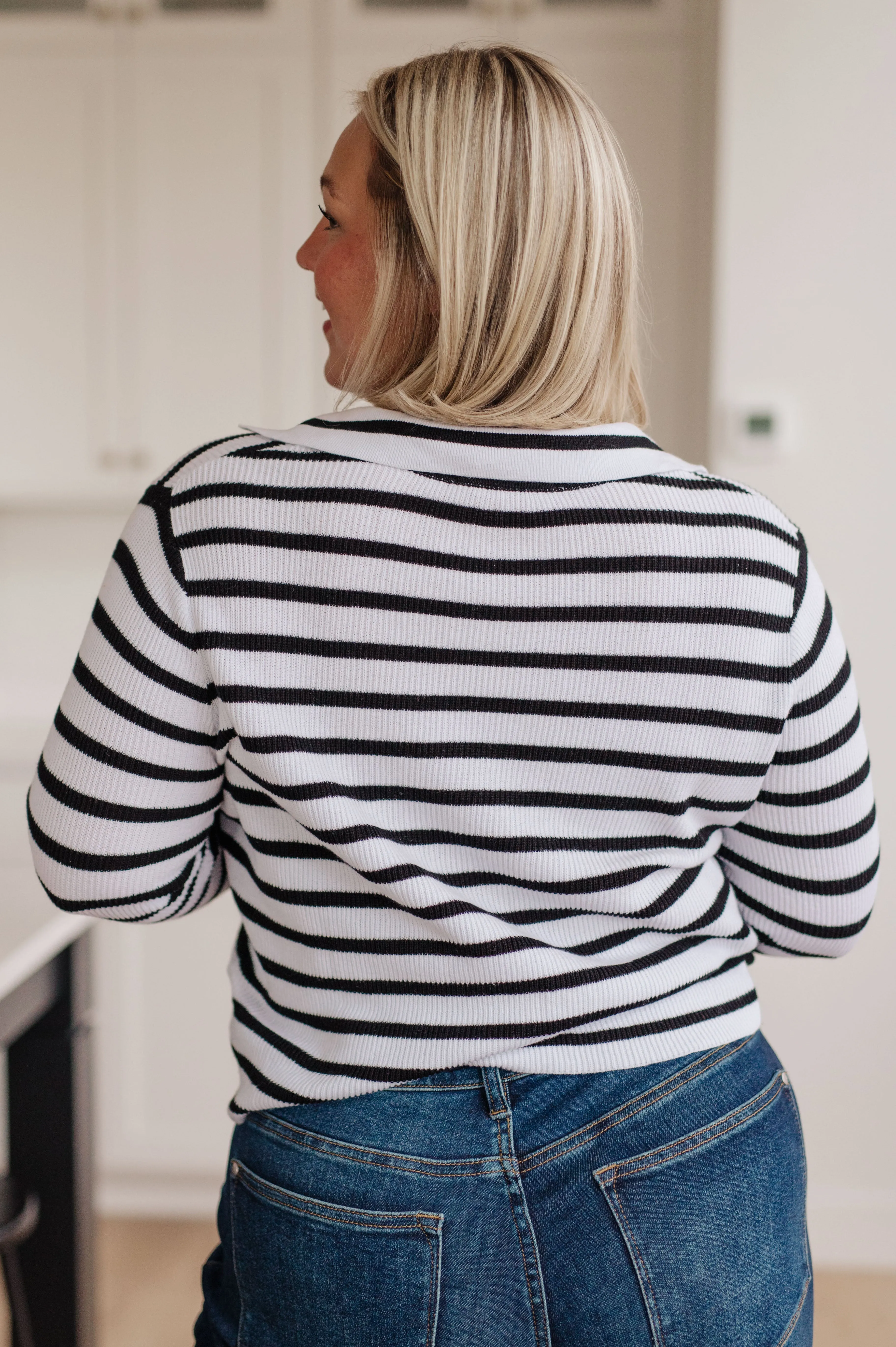 Self Improvement V-Neck Striped Sweater - One Eleven North