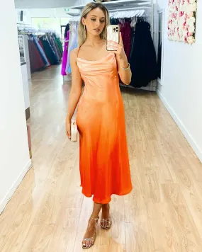 Serenity Midi Dress - Ombre Orange