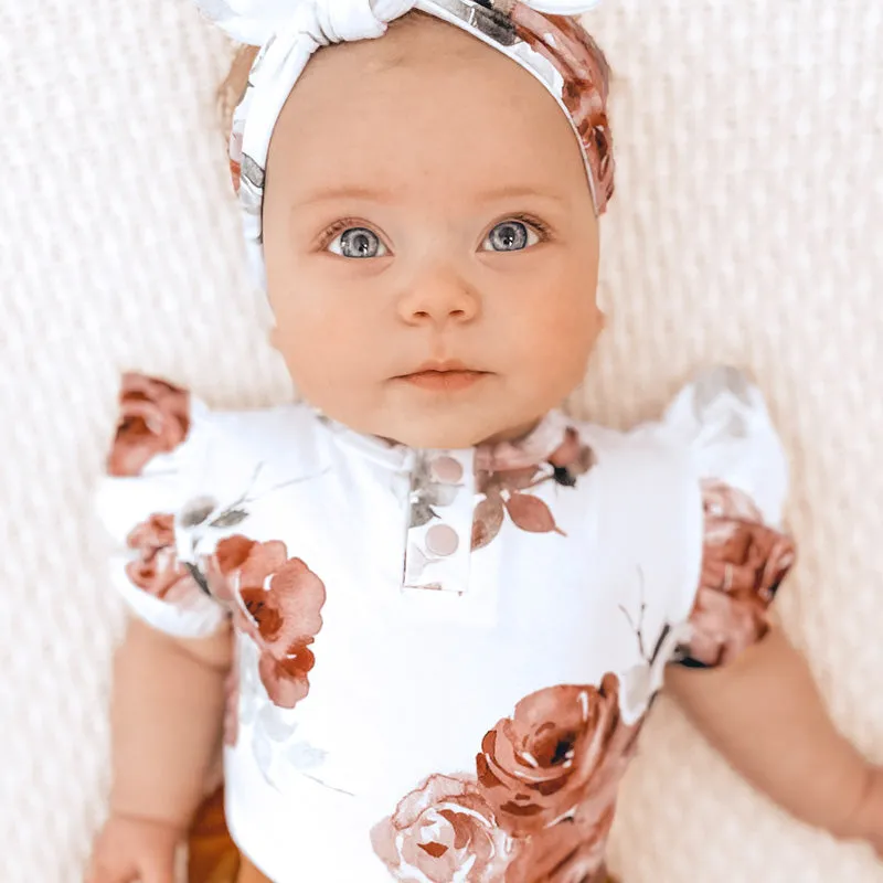 Short Sleeve Bodysuit (Rosebud) - Size Newborn (0000)