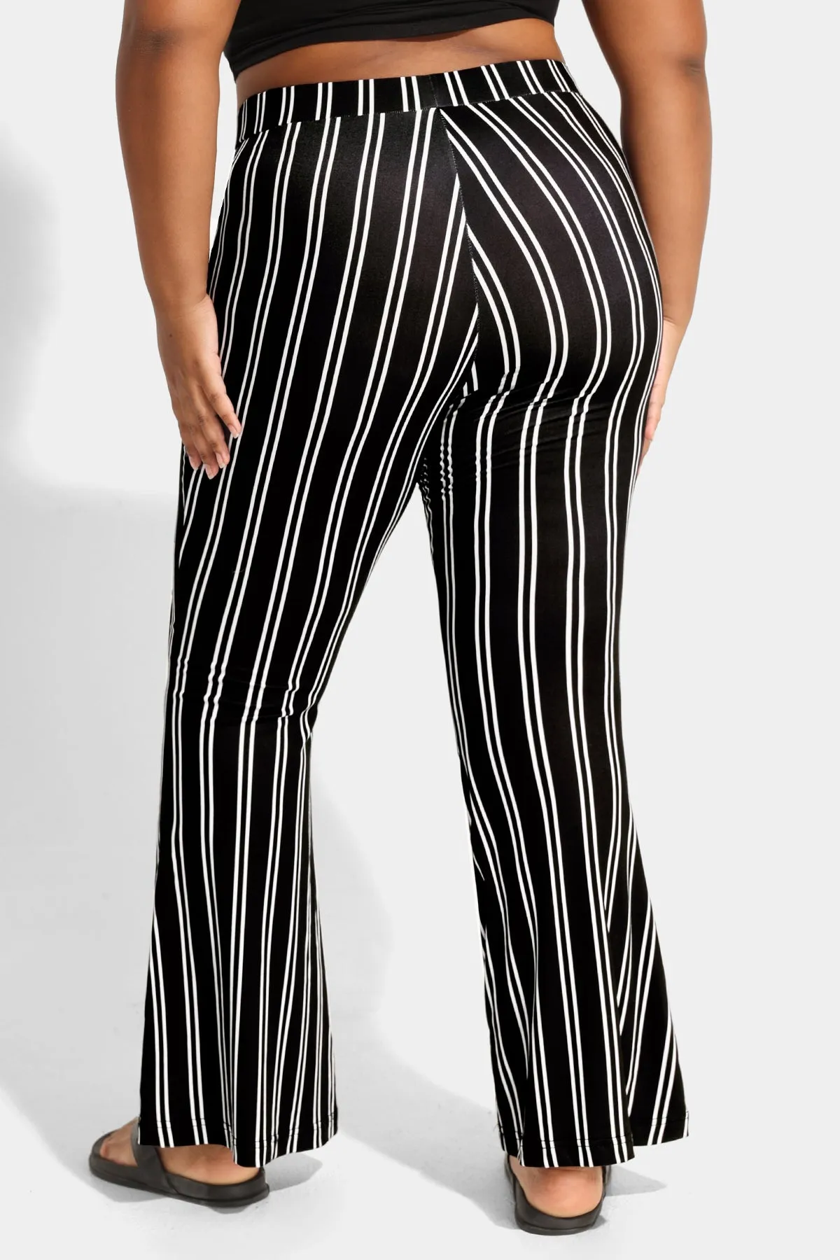 Striped Flared Streetwear Wide Leg Pants with Pockets