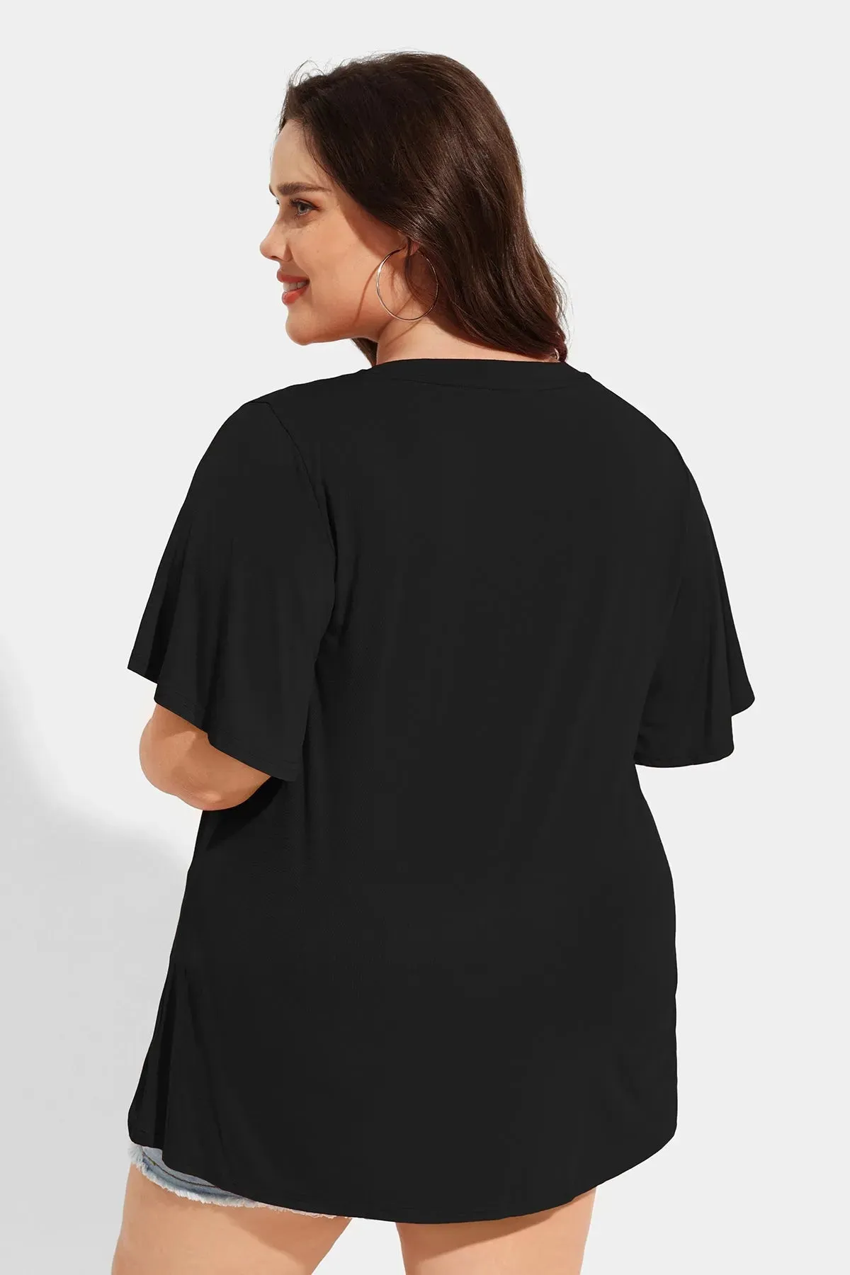 Supersoft Pleated V Neck Solid T-Shirt