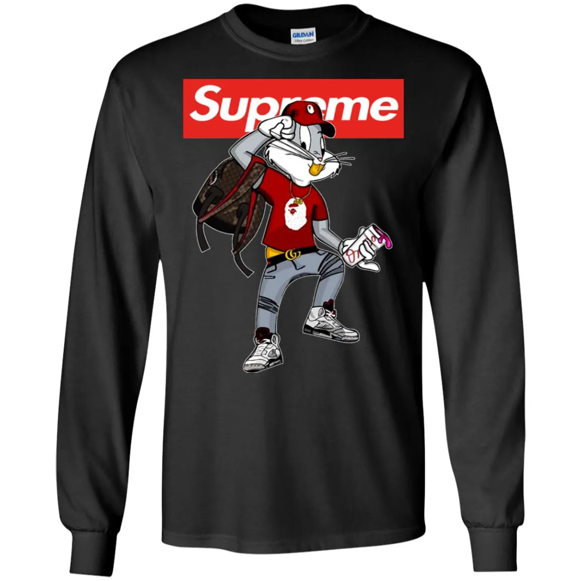 Supreme Rabbit Shirt Men Long Sleeve Shirt