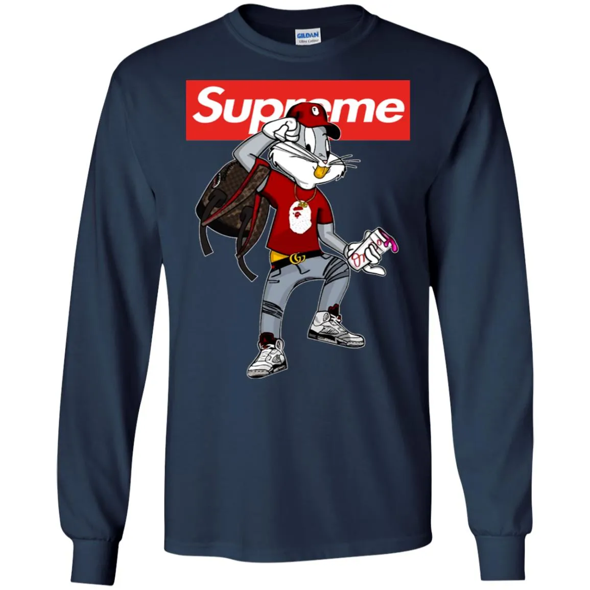 Supreme Rabbit Shirt Men Long Sleeve Shirt