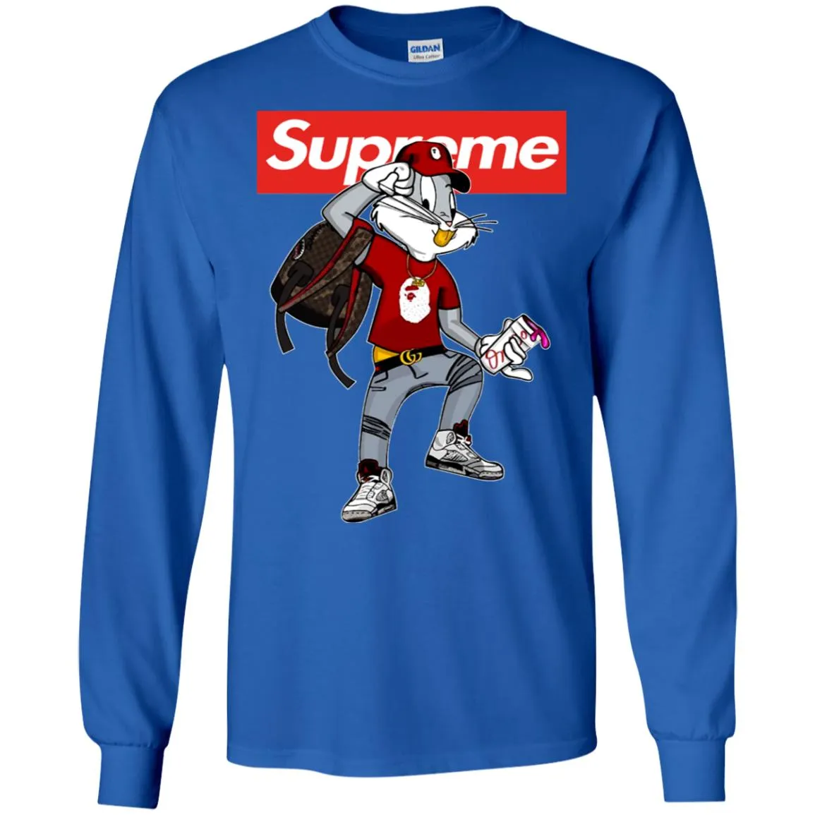 Supreme Rabbit Shirt Men Long Sleeve Shirt