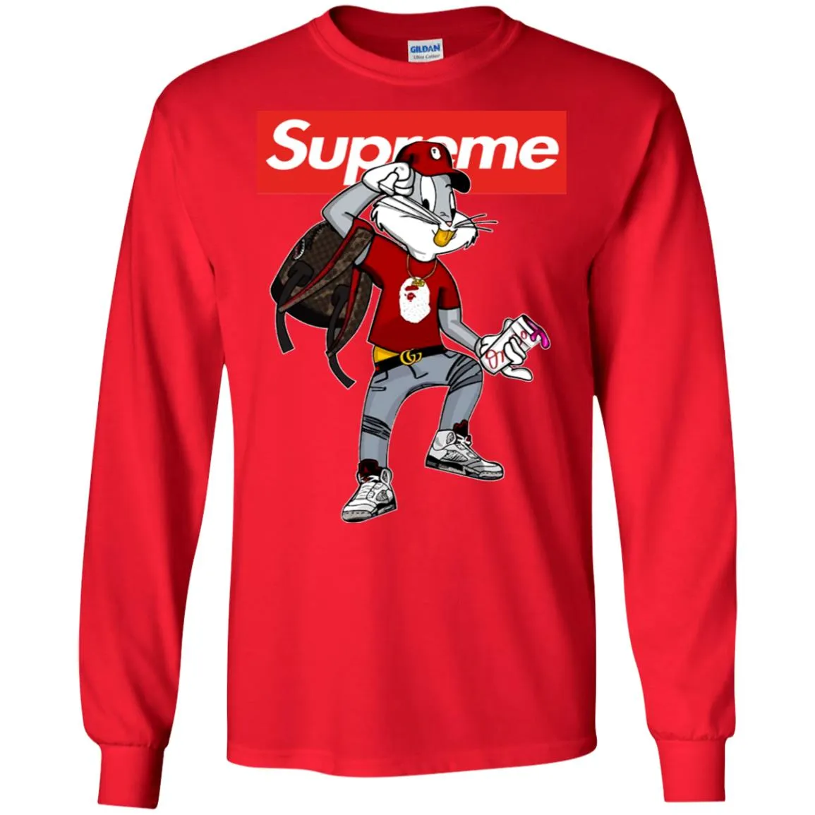 Supreme Rabbit Shirt Men Long Sleeve Shirt