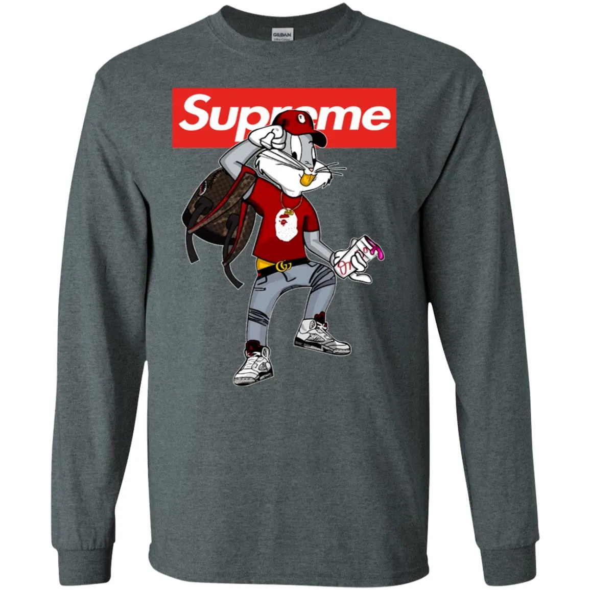 Supreme Rabbit Shirt Men Long Sleeve Shirt