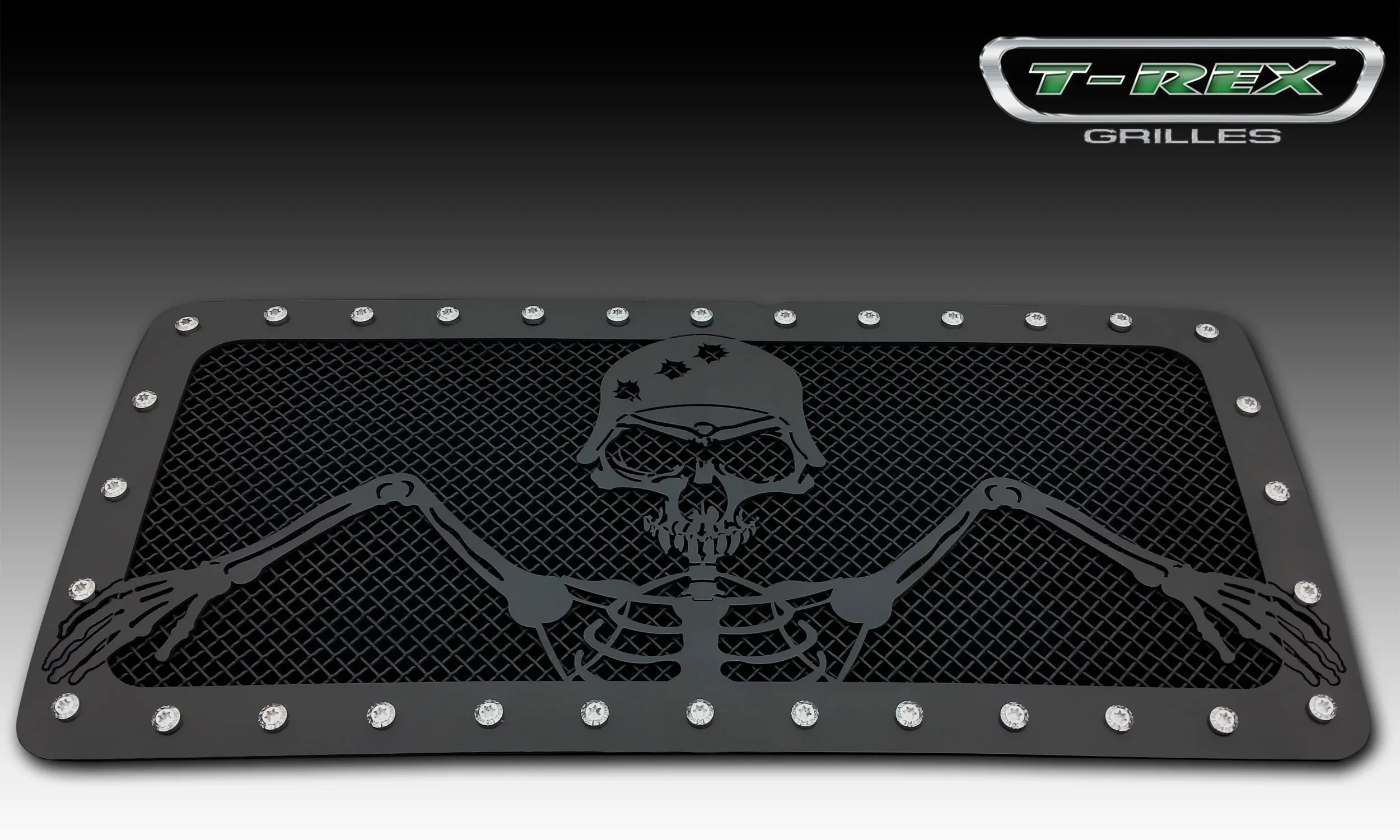 T-REX Grunt Series, 1 Piece Insert Grilles - Powdercoat - Requires Drilling or Cutting - 2007-2017 Jeep JK