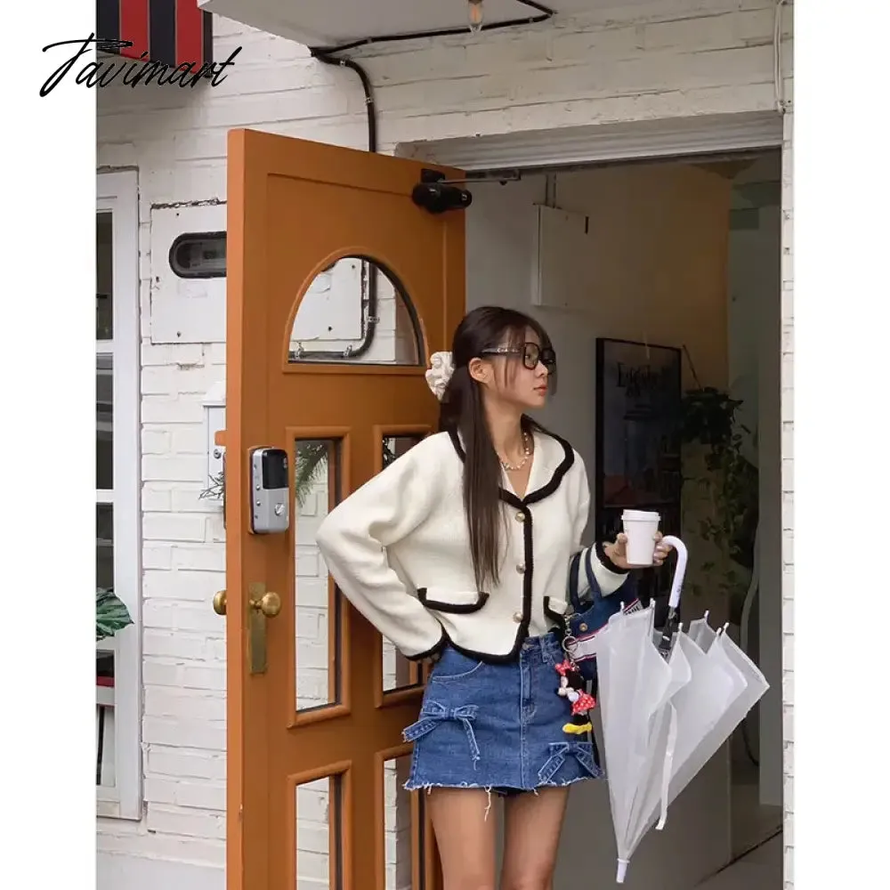 TAVIMART  -  Vintage Y2K Streetwear A-line Bow Sexy Skirts 2024 Summer Women Casual High Waist Slim Hotsweet Mini Denim Short Skirt