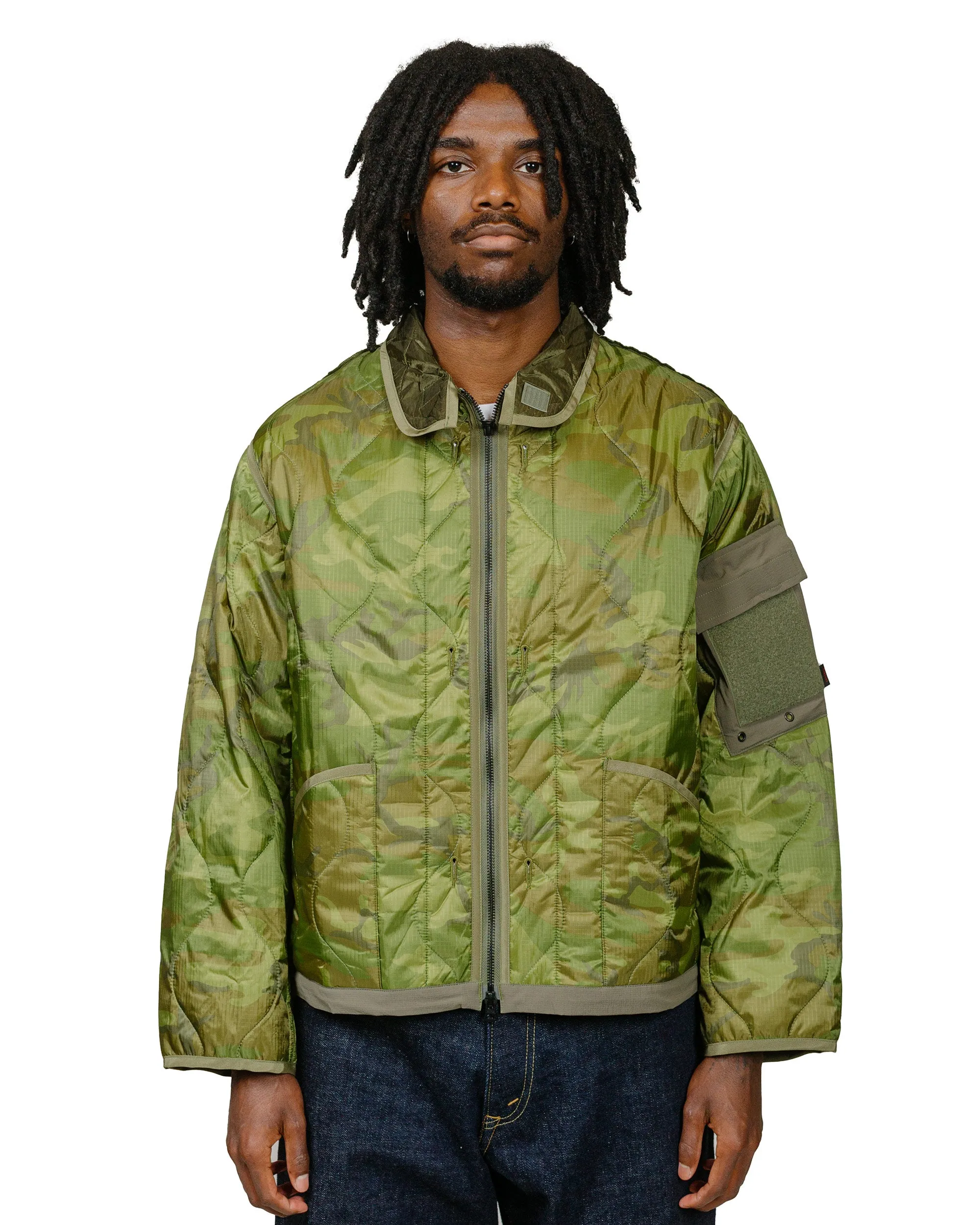 The Corona Utility CJ020 Combat Quilting Liner Jacket Green Leaf Camo