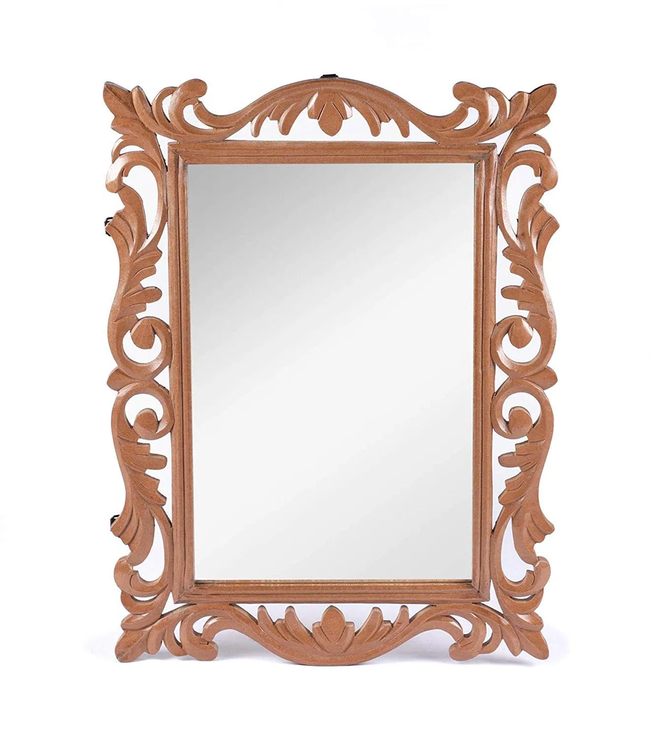 THE URBAN STORE Decorative Handcrafted Wooden Wall Mirror for Bedroom Home Décor Living Room Bathroom (L x W x H) (60 x 45 x 1.9) CM