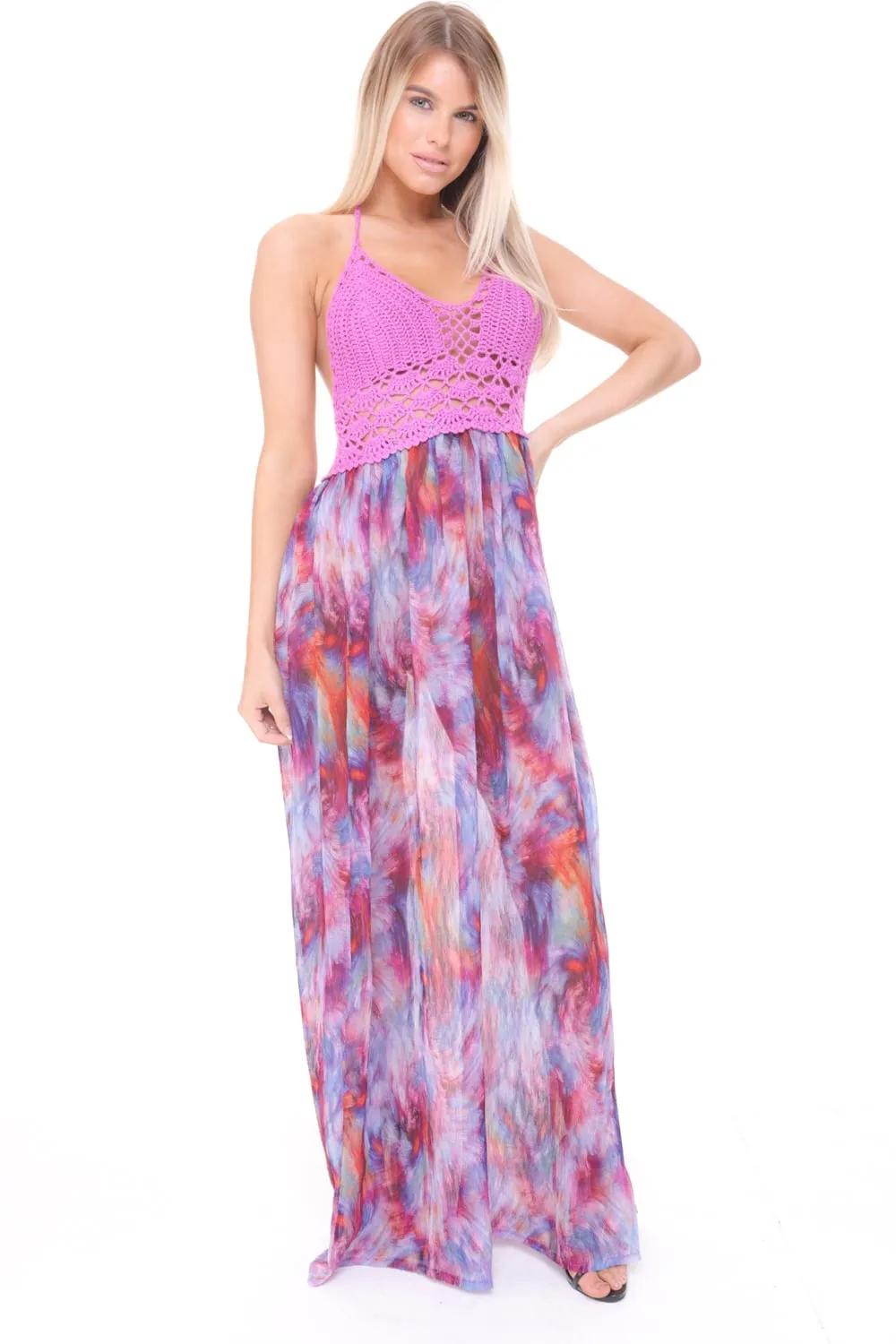 Tie-Dye Print Maxi Dress