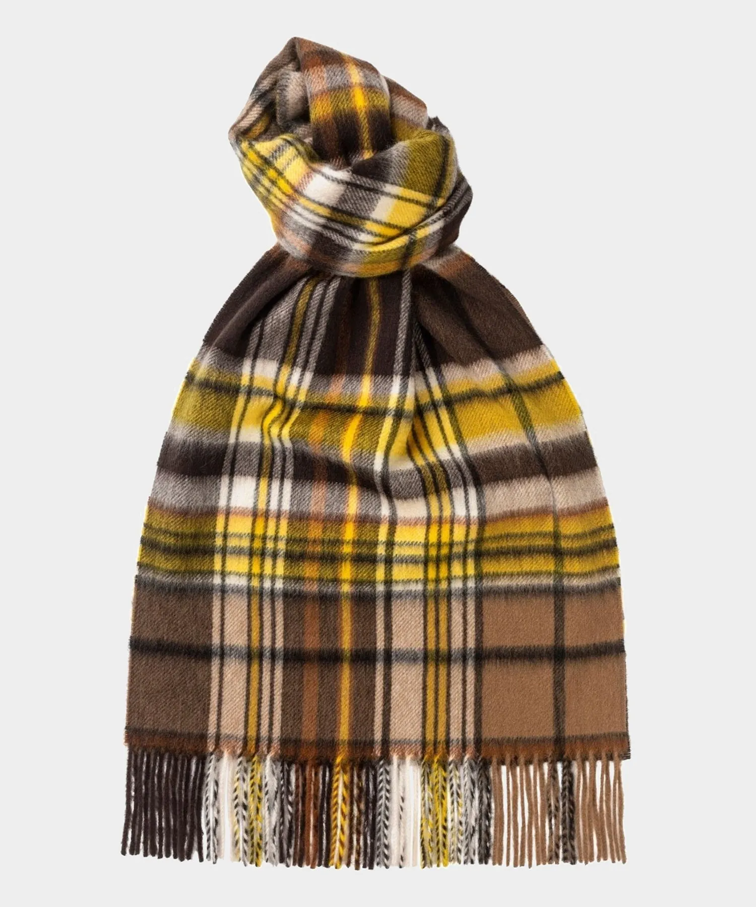 Todd Snyder x Joshua Ellis Cashmere Tweed Scarf in Brown/Yellow