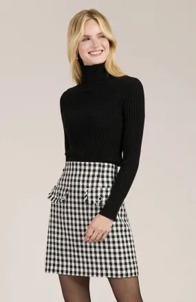 Tyler Boe Ashley Check Skirt Black White Check