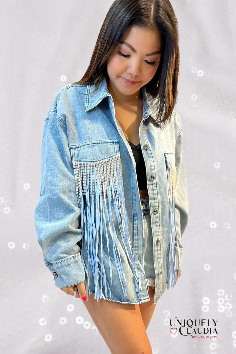 Tyra Double Fringe Denim Shacket