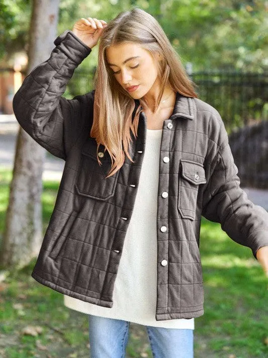 Urban Chic Quilted Mineral Wash Shacket