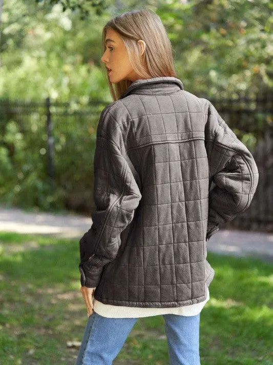 Urban Chic Quilted Mineral Wash Shacket