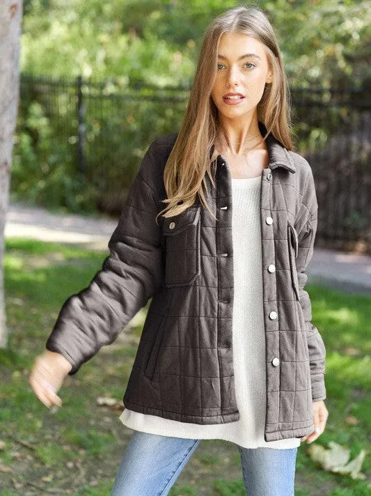 Urban Chic Quilted Mineral Wash Shacket