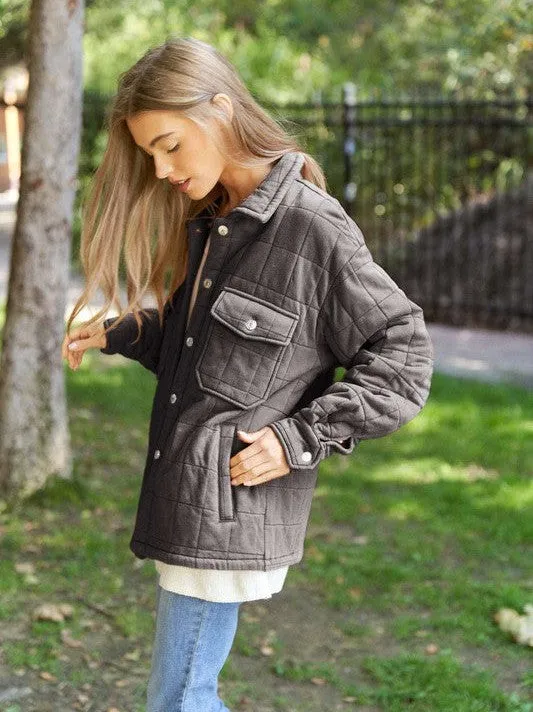 Urban Chic Quilted Mineral Wash Shacket