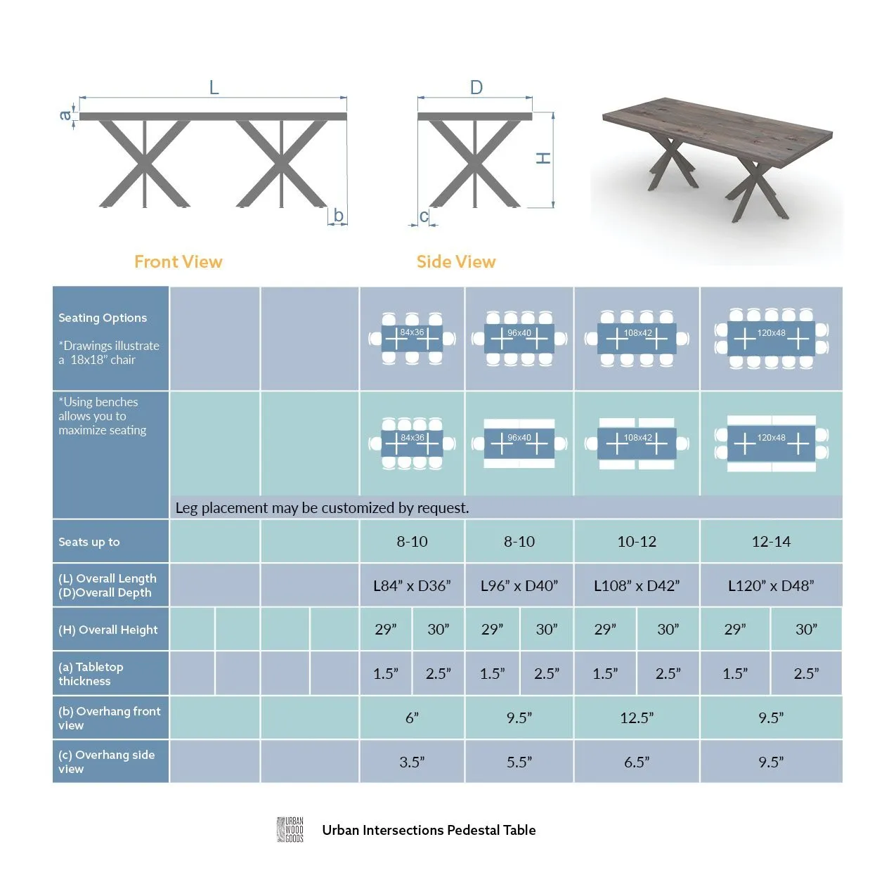 Urban Intersections Pedestal Conference Table