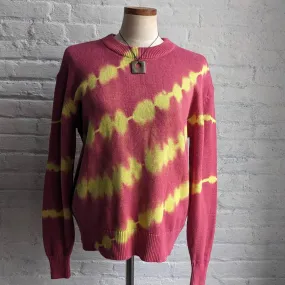 Urban Outfitters Barbie Pink Retro Sweater Trippy Psychedelic Swirl Tie Dye Knit