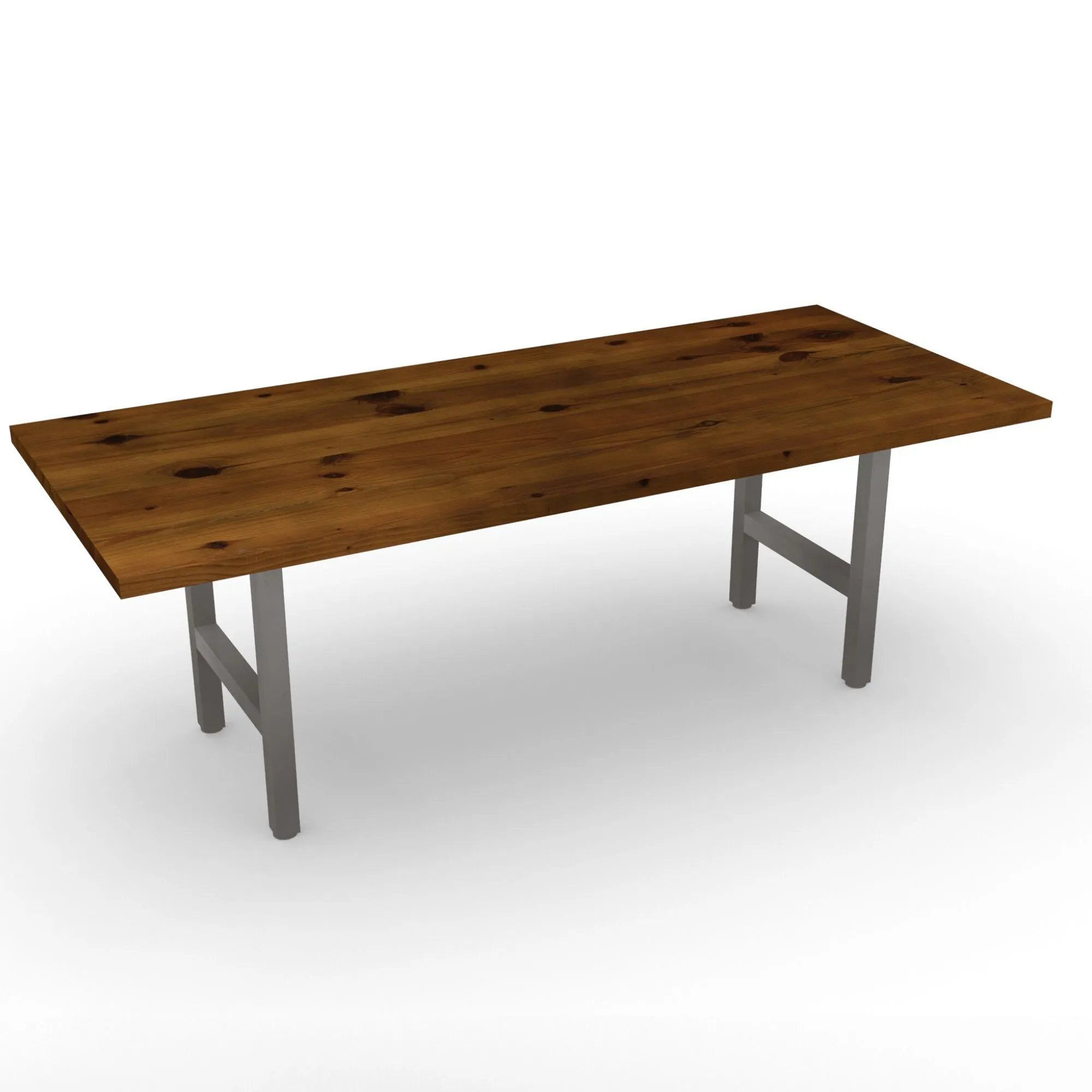 Urban Wood And Steel Conference Table with Narrow Base Style