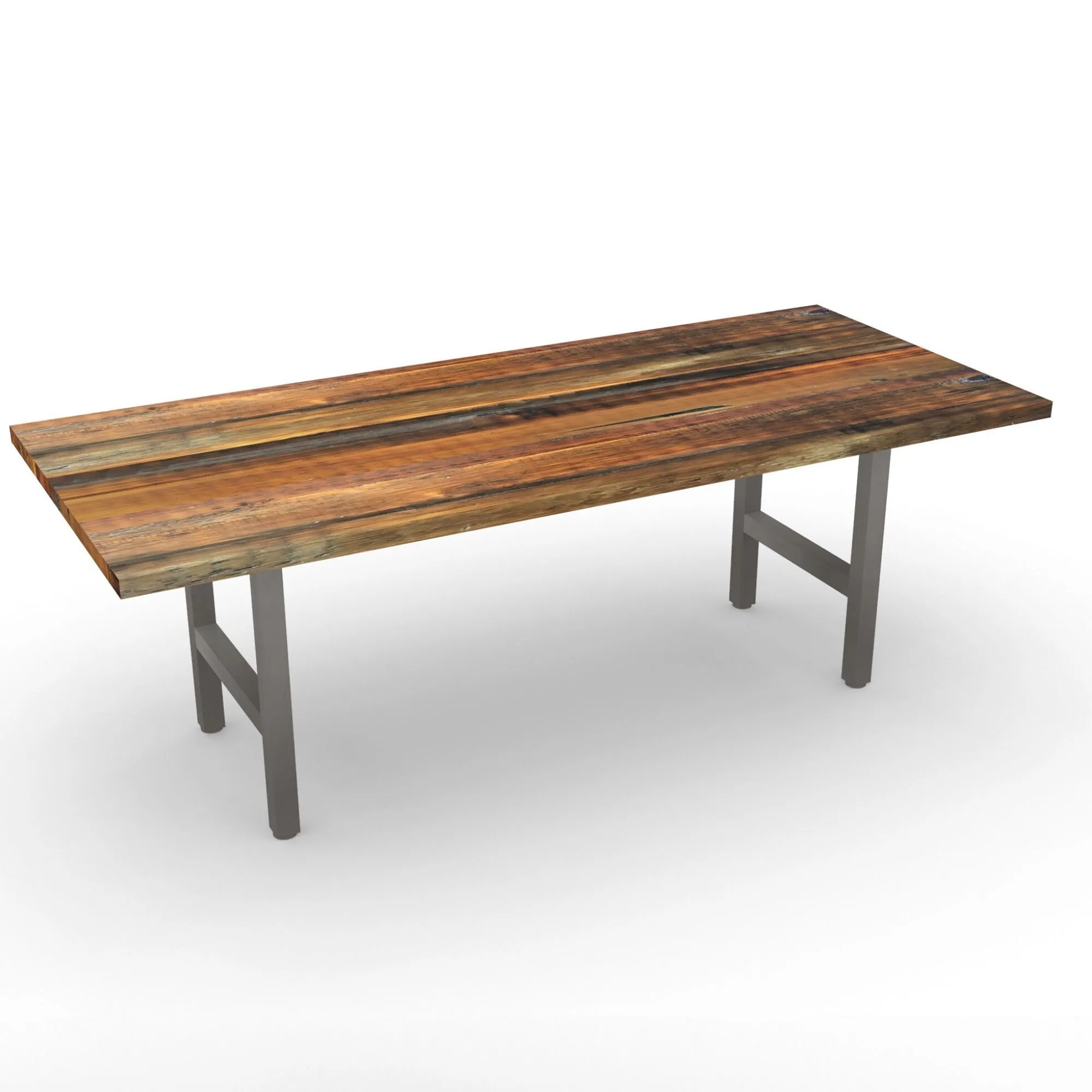 Urban Wood And Steel Conference Table with Narrow Base Style