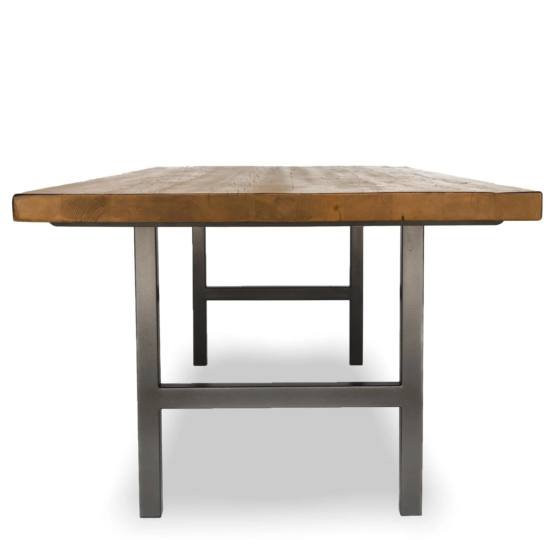 Urban Wood And Steel Conference Table with Narrow Base Style