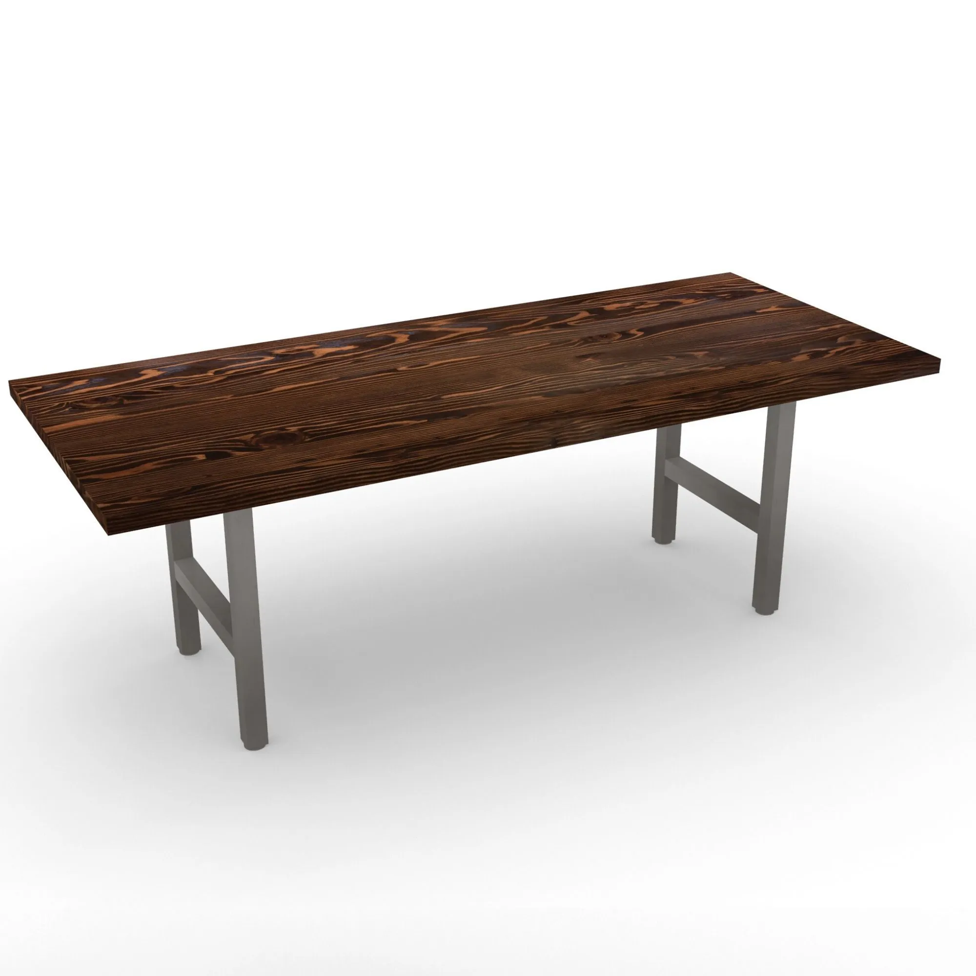 Urban Wood And Steel Conference Table with Narrow Base Style