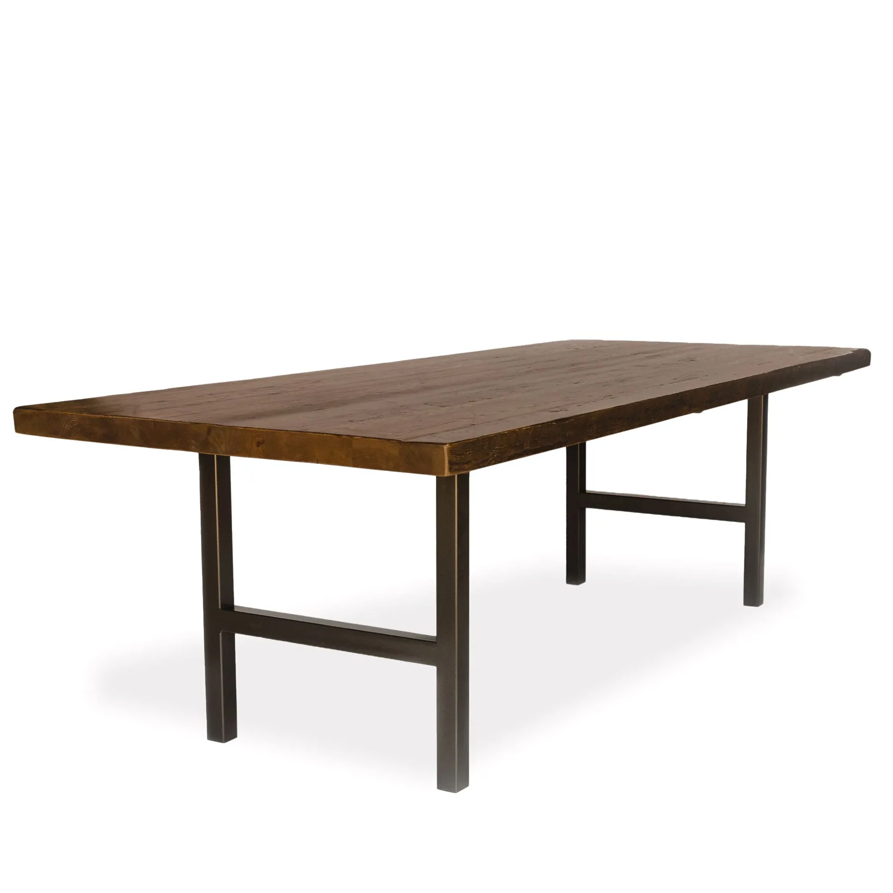 Urban Wood And Steel Conference Table with Narrow Base Style