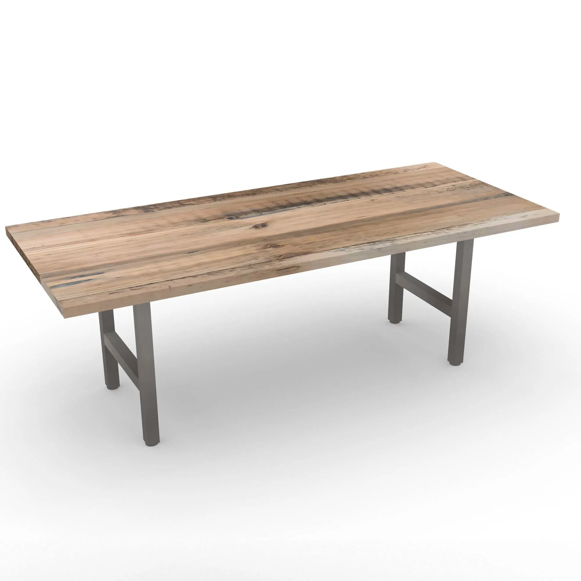 Urban Wood And Steel Conference Table with Narrow Base Style