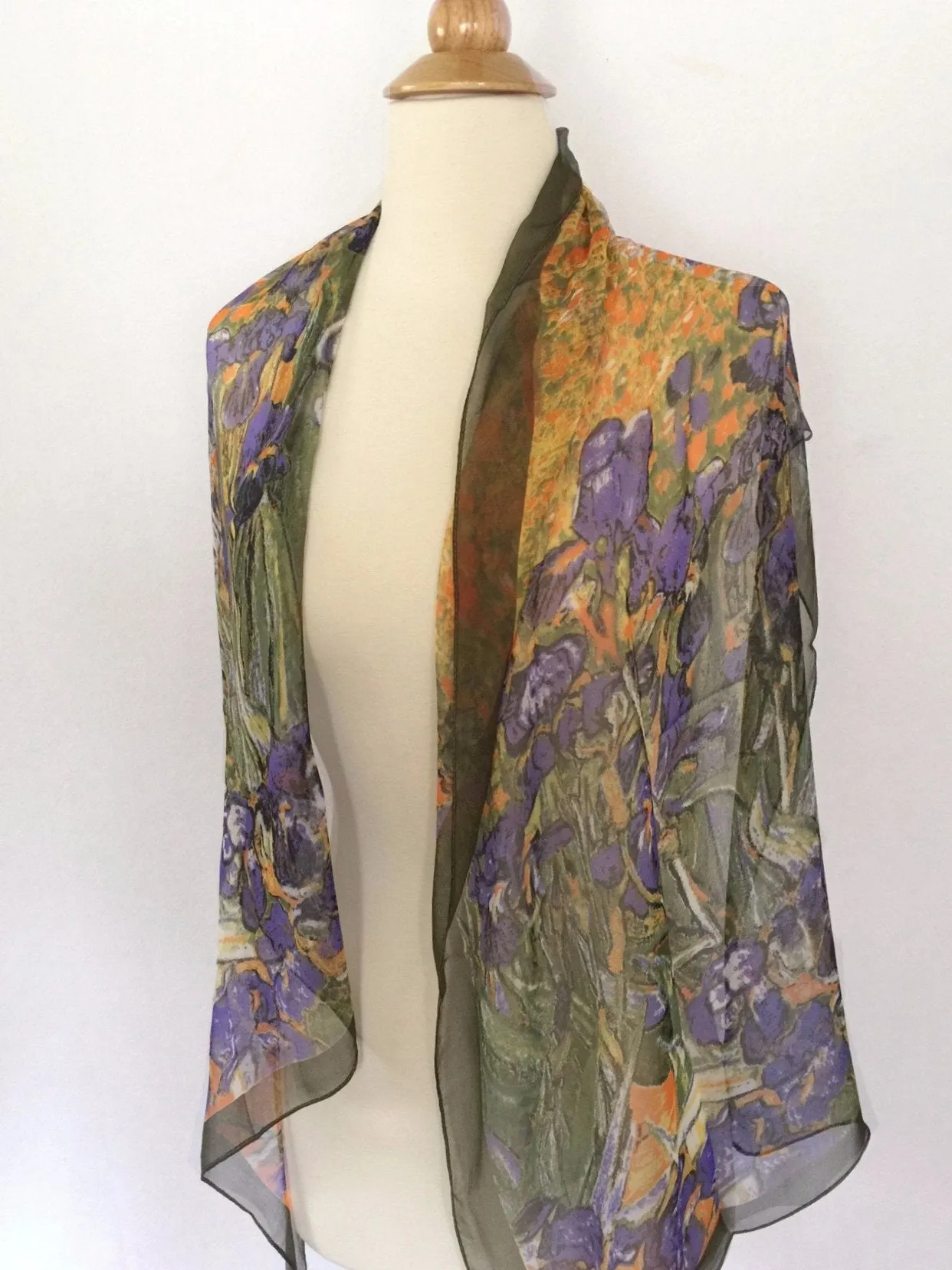 Van Gogh Irises Scarf - Purple