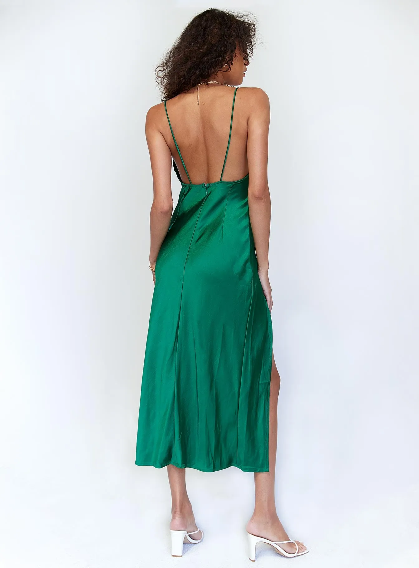 Walk The Line Midi Dress Green