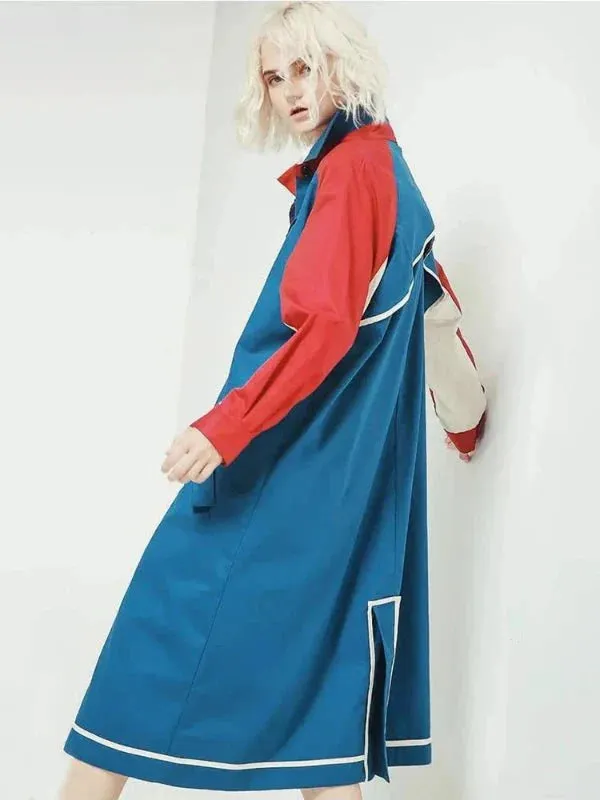 Wenkouban-Winter outfits Christmas Storm Shield Patchwork Autumn Mid-Calf Trench Coat