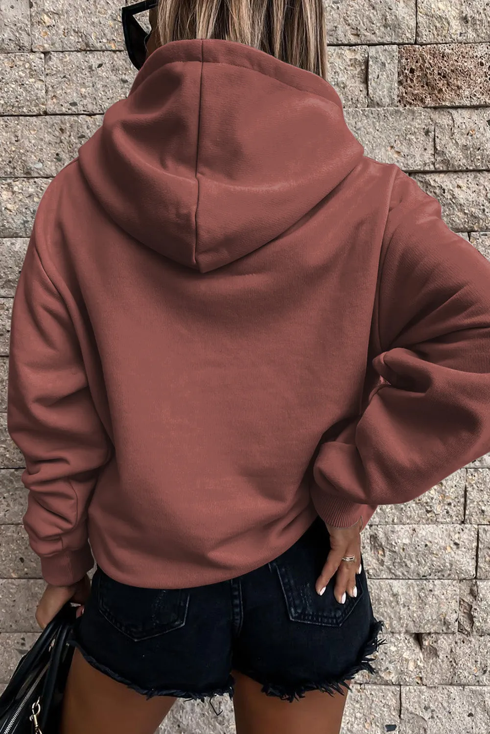 Women's Casual Hoodies Long Sleeve Solid Lightweight Loose Sweatshirt with Pocket