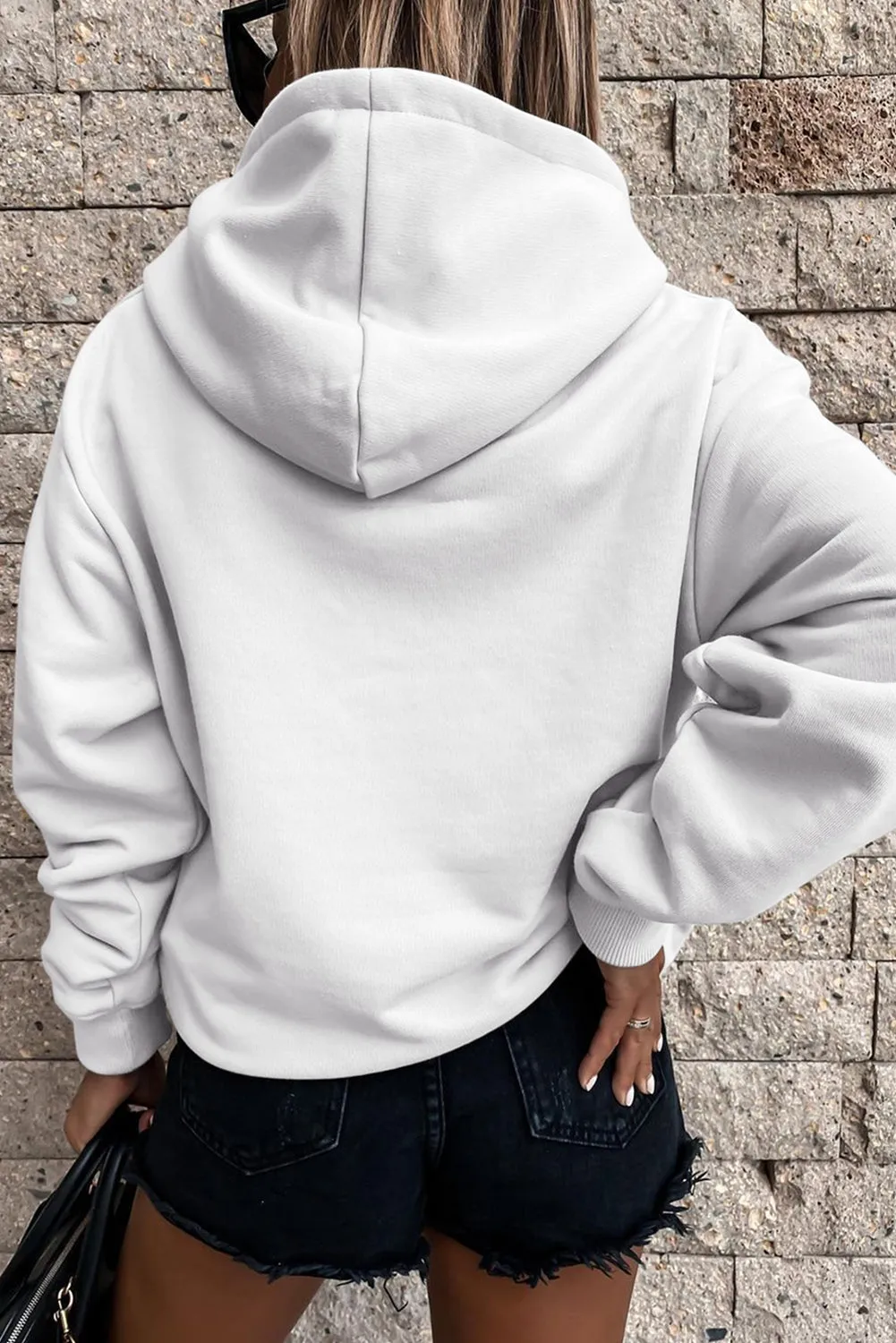 Women's Casual Hoodies Long Sleeve Solid Lightweight Loose Sweatshirt with Pocket