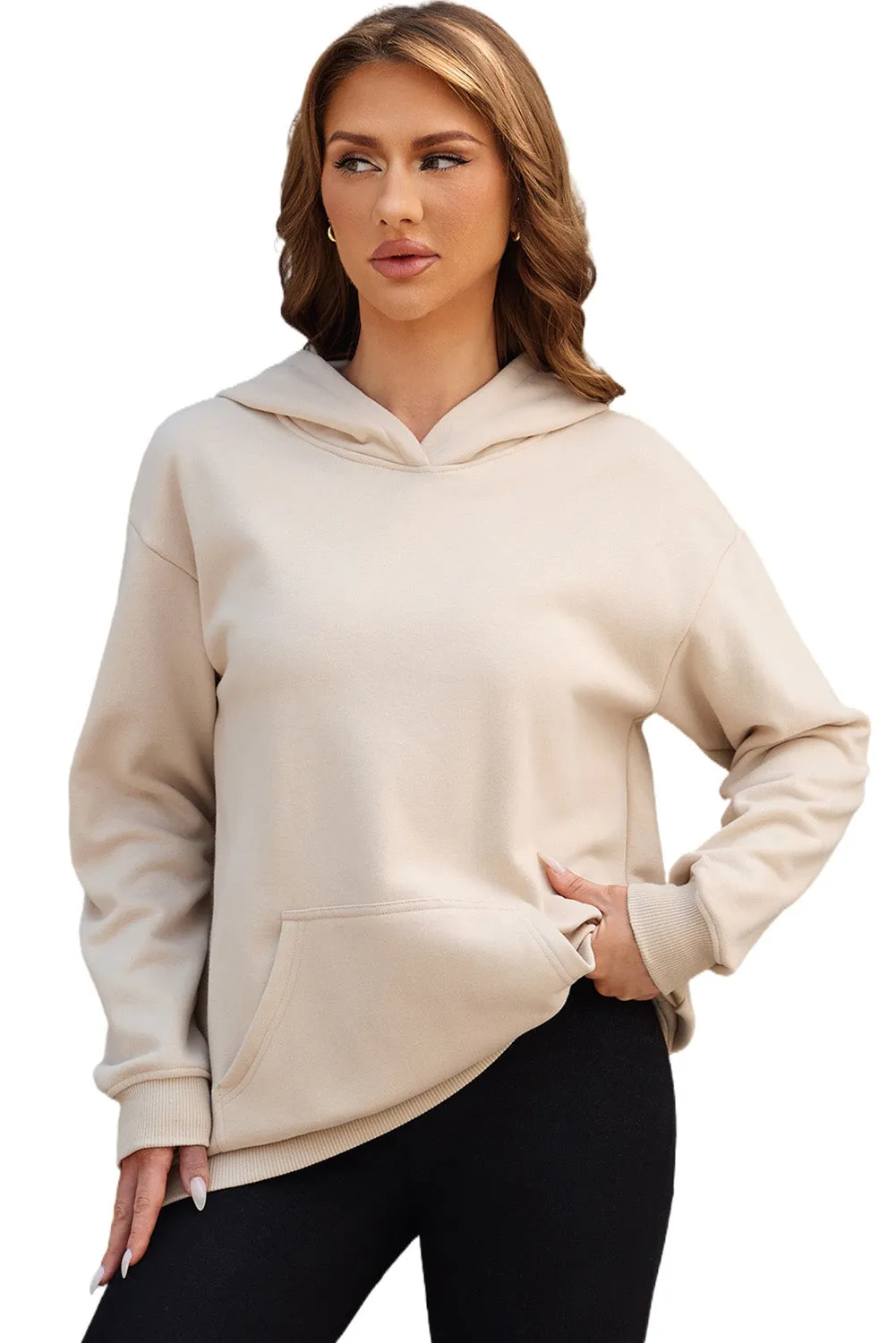 Women's Casual Hoodies Long Sleeve Solid Lightweight Loose Sweatshirt with Pocket