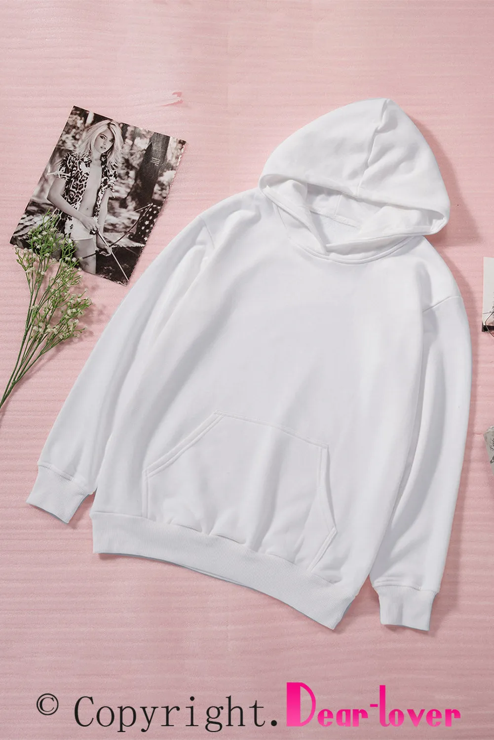 Women's Casual Hoodies Long Sleeve Solid Lightweight Loose Sweatshirt with Pocket