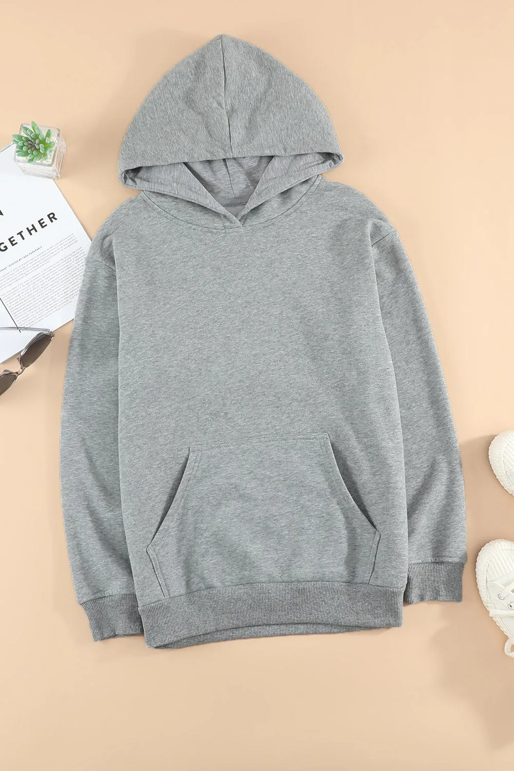 Women's Casual Hoodies Long Sleeve Solid Lightweight Loose Sweatshirt with Pocket