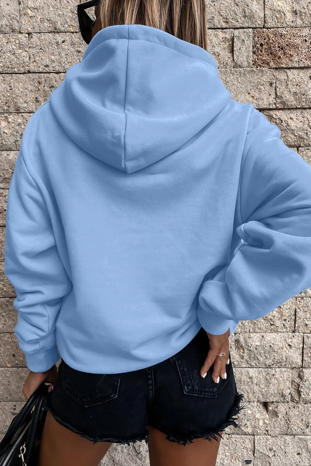 Women's Casual Hoodies Long Sleeve Solid Lightweight Loose Sweatshirt with Pocket