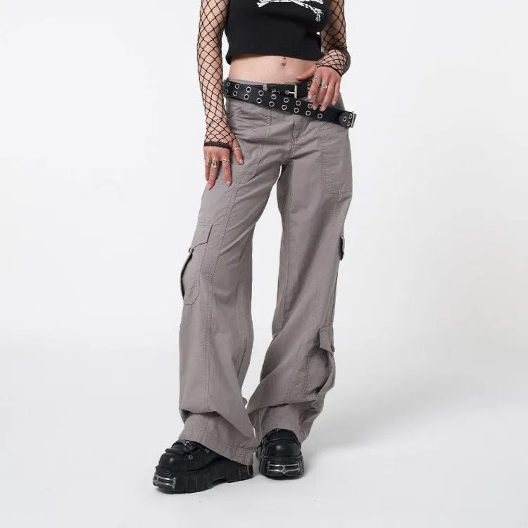 Women's Cleo Grey Y2K Cargo Pants