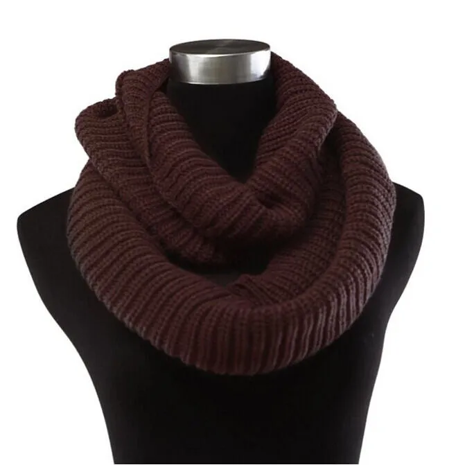 Women's Winter Warm Infinity 2 Circle/Loop Cable Knit Cowl Neck Long Scarf Shawl