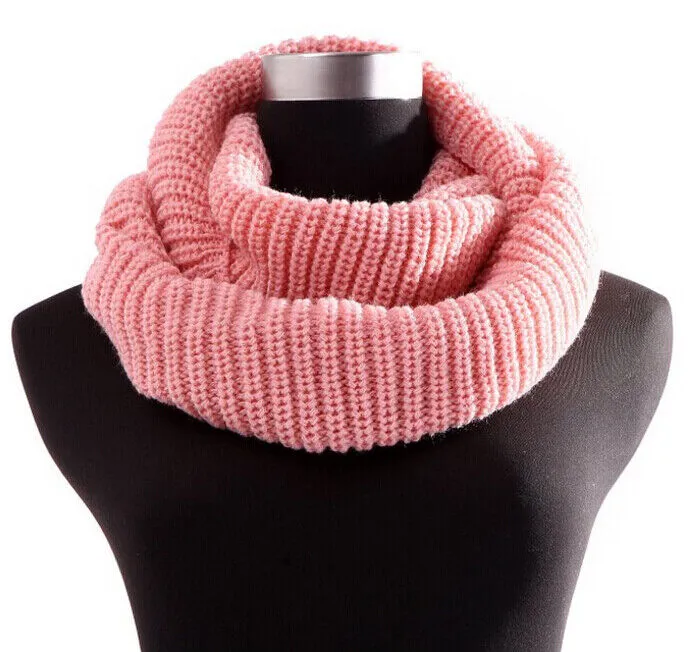 Women's Winter Warm Infinity 2 Circle/Loop Cable Knit Cowl Neck Long Scarf Shawl